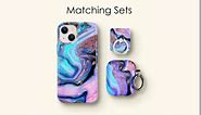 Velvet Caviar Designed for iPhone 14 PRO MAX Case for Women [10ft Drop Tested] Compatible with MagSafe - Cute Magnetic Phone Cover - Protective Microfiber Lining (Holographic Blue Marble)