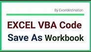 VBA Save As File to Specific Location - Workbook Save as VBA Code Examples