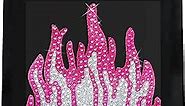 Sparkle Rider Hot Pink Flame Stickers - Rhinestone Bling Decals for Motorcycle Helmet Car Wall Window - Women's Waterproof Girly Accessory Gift for Her