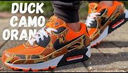 WORST OR BEST DUCK CAMO?? | AIR MAX 90 DUCK CAMO ORANGE REVIEW & ON FOOT