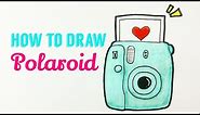 HOW TO DRAW INSTANT CAMERA 📸 | Easy & Cute Polaroid Drawing Tutorial For Beginner / Kids