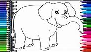 Coloring Elephant Coloring Pages for Kids/ Coloring Book of Animals