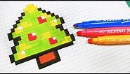 Christmas Pixel Art - How To Draw a Christmas Tree #pixelart