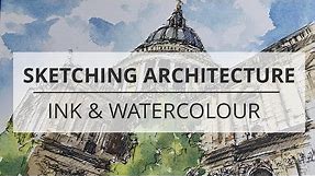 How to Sketch Architecture in Ink & Watercolour - Sketch 7: St Paul's Cathedral