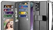 NJJEX Wallet Case for Motorola Moto G Stylus 2023 5G, for Moto G Stylus 2023 5G Case, [9 Card Slots] PU Leather Credit Holder Folio Flip [Detachable] Kickstand Magnetic Phone Cover & Lanyard [Black]