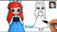 How to Draw Little Mermaid Ariel in Kiss the Girl Blue Dress