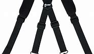 KUNN Tactical Duty Belt Suspenders with Metal Hook,Men Padded Police Harness for Duty Belt,Black
