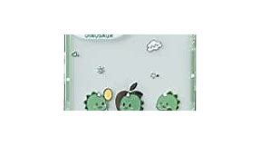 Caseative Cute Cartoon Dinosaur Clear Soft Compatible with iPhone Case (Green-2,iPhone 13 Pro)