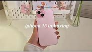 iphone 15 (pink) 512gb unboxing 🎀 accessories + aesthetic setup
