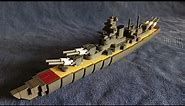 Lego Bismarck Moc WW2 Battleship Speedbuild (World War Two Navy Ship Build Tutorial Video)