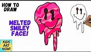 How to Draw a Melted Smiley Face! - Step by Step