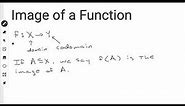 Finding the Image of a Function