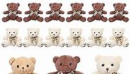 Aoriher 18 Pcs Mini Plush Bears Bulk Stuffed Animals Small Stuffed Bears with Ribbon Bow Cute Assorted Soft Plush Toy Doll for Valentines Birthday Party Favor Gift Goodie Bag Fillers(Bear)