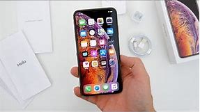 iPhone XS Max Unboxing & First Impressions! (Gold 64GB)