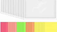 40 Pack Self-Adhesive Index Card Holder, Clear Plastic Library Card Pockets Label Holder with Top Open, Ideal Card Holder and 50 Sheets Colorful Index Cards, 3.8 x 5.3 Inch