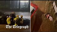 Streets turn to rivers as Hong Kong is hit by flash flooding