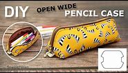 DIY Pencil Case Open Wide | School Supplies Pencil Box Sewing Tutorial [sewingtimes]