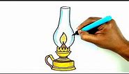 How to draw an old fashioned oil lamp real easy.