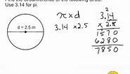 Circumference Of A Circle Using 3.14 For Pi