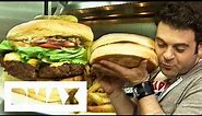 Adam Battles Against This 7 LB Burger That Can Feed 8 People At Once | Man V Food