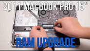 2011 Macbook Pro 15" A1286 RAM Upgrade