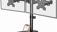MOUNT PRO Dual Monitor Stand - Free Standing Full Motion Monitor Desk Mount Fits 2 Screens up to 27 inches,17.6lbs with Height Adjustable, Swivel, Tilt, Rotation, VESA 75x75 100x100, Black
