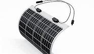 Renogy Flexible Solar Panel 50 Watt 12 Volt Monocrystalline Semi-Flexible Bendable Mono Off-Grid Charger for Marine RV Cabin Van Car Uneven Surfaces,Black