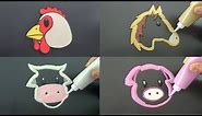 Farm Animojis Pancake Art - Chicken, Horse, Cow, Pig | Animal Emojis