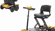 Alton Lynx - Foldable 4 Wheel Motorized Long Range Mobility Scooter for Seniors Battery, Daily Living Electric Wheelchair for Adults Powered Weight Capacity 300Lbs (Lynx Remote Scooters - Yellow)