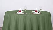 Olive Green Seamless Polyester Round Tablecloth 120" for 5 Foot Table With Floor-Length Drop