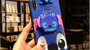 VANVENE Cute 3D Stitch Cartoon Funny Animal Character Case Cover Compatible with iPhone 11 Pro Max Case 6.5 inch for Kids Girls And BoysFits Apple iPhone 11 Pro Max Case with Holder Lanyard Doll