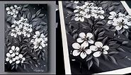 SIMPLE Acrylic Painting Techniques - BLACK & WHITE - Painting Lessons - Floral - Day #18