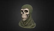 Skeleton head bust | Skull with fabric | LowPoly - Download Free 3D model by mezuna