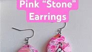Pink Stone Earrings from Polymer Clay #diy #polymerclay #earringideas #claycharms #art