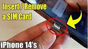 iPhone 14's/14 Pro Max: How to Insert/Remove a SIM Card