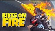 THE BEST OF MOTORCYCLES ON FIRE | BEST OF 2021