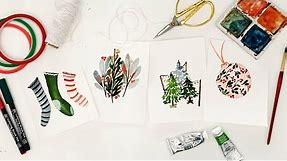 Paint Quick and Cute Christmas Cards - Under 5 Minutes Each!