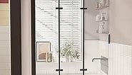 Bathtub Shower Door – Tempered Glass Shower Door with Frameless Foldable Hinged Design, Matte Black Finish, Reversible Installation, 51" W x 59" H