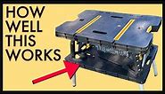 Keter - 197283 Folding Table Work Bench for Miter Saw Stand, Woodworking Tools and Accessories