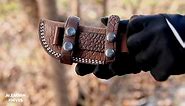 ALZAFASH Horizontal Carry Knife, Tracker Knife with Sheath, Hunting Knife with 1095 Carbon Steel Blade, Camping Knife, Hiking Knife (Wooden Handle (Rosewood Handle)