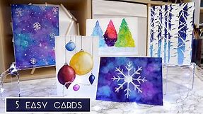 How to Make These Easy Watercolour Christmas/Holiday Cards | Tutorial