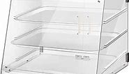 YBSVO 3 Tray Commercial Countertop Bakery Display Case with Rear Doors - 21" x 17 3/4" x 16 1/2"
