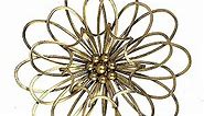 Remenna Metal Flowers Wall Decor, Metal Rustic Wall Art Decoration Farmhouse Wall Decorations Multiple Floral Hanging Decor for Bathroom Living Room Home Office Garden Kitchen (Rustic Gold)