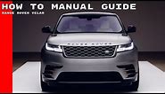 2018 Range Rover Velar Features & Options Manual Guide How To