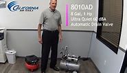 California Air Tools 8010AD Ultra Quiet Oil-Free Air Compressor with Automatic Drain Valve