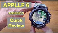 LOKMAT APPLLP 6 Android 9 4GB/64GB Dual Cameras Rugged Looking 4G Smartwatch: Quick Overview