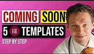 Create Coming Soon Pages in Elementor - 5 Templates Free download