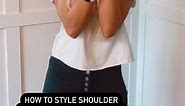 4 ways to style the 80s trend of shoulder pad tops, without looking like you’re in the 80s. #wyp #fashioninspo #momfashionista #lovefashionstyle