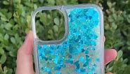 for iPhone 15 Plus Case, Clear Design Bling Flowing Liquid Floating Sparkle Colorful Glitter Waterfall TPU Protective Phone Case for iPhone 15 Plus [6.7 Inch 2023], Blue