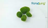 RONYOUNG 40PCS 4 Size Artificial Moss Rocks Decorative, Green Moss Balls,Moss Stones, Green Moss Covered Stones, Fake Moss Decor for Floral Arrangements, Fairy Gardens and Crafting